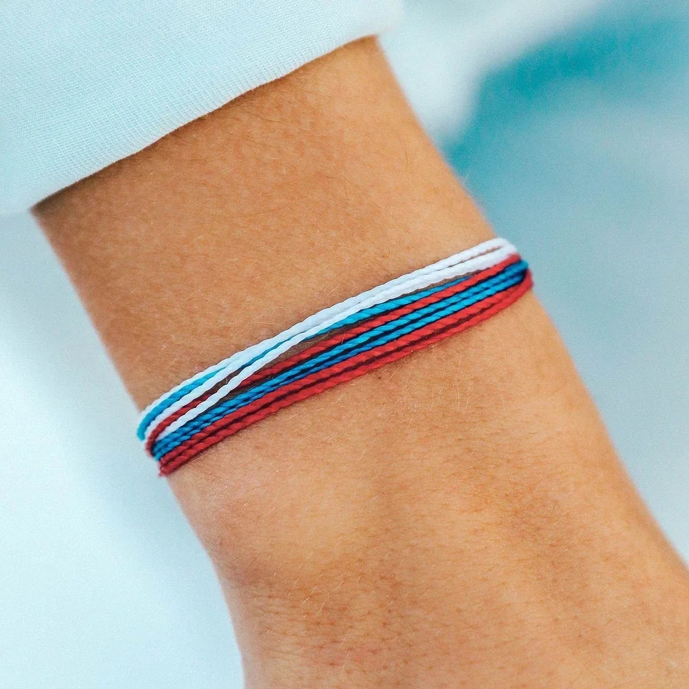 Pura Vida Original Red White Blue Bracelet