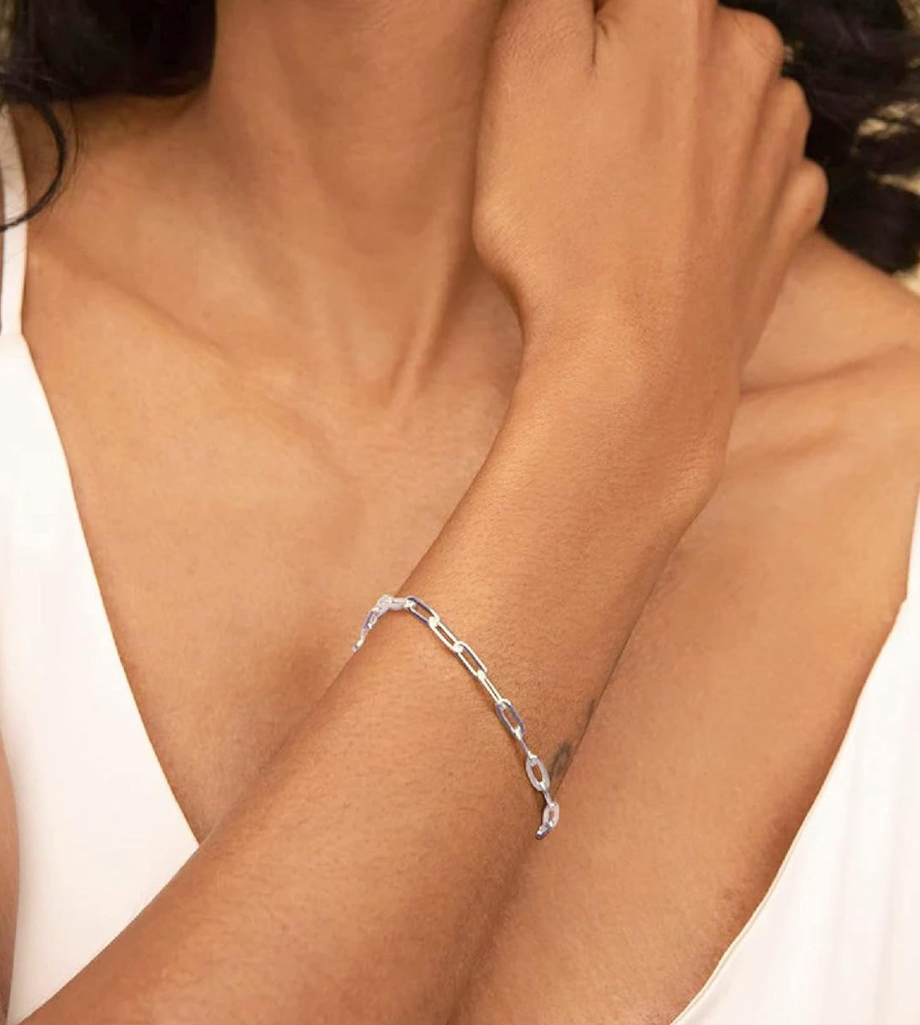 Classic Paperclip Chain Bracelet - 7.5 inches - Sterling Silver 925
