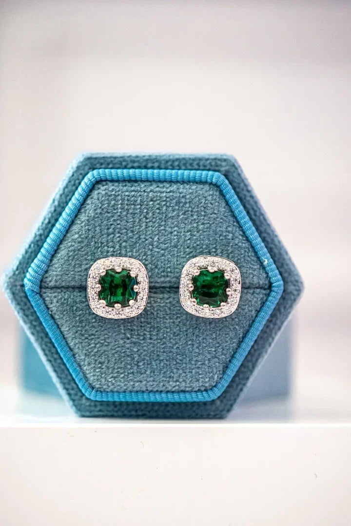 Essia Emerald Green Studs