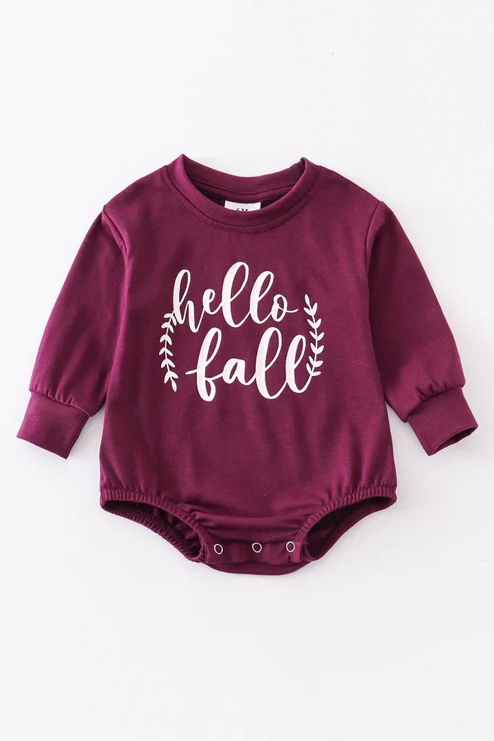 Purple Hello Fall Romper