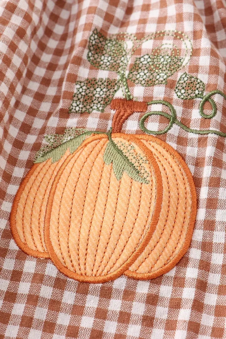 Brown Plaid Pumpkin 2 Piece Set