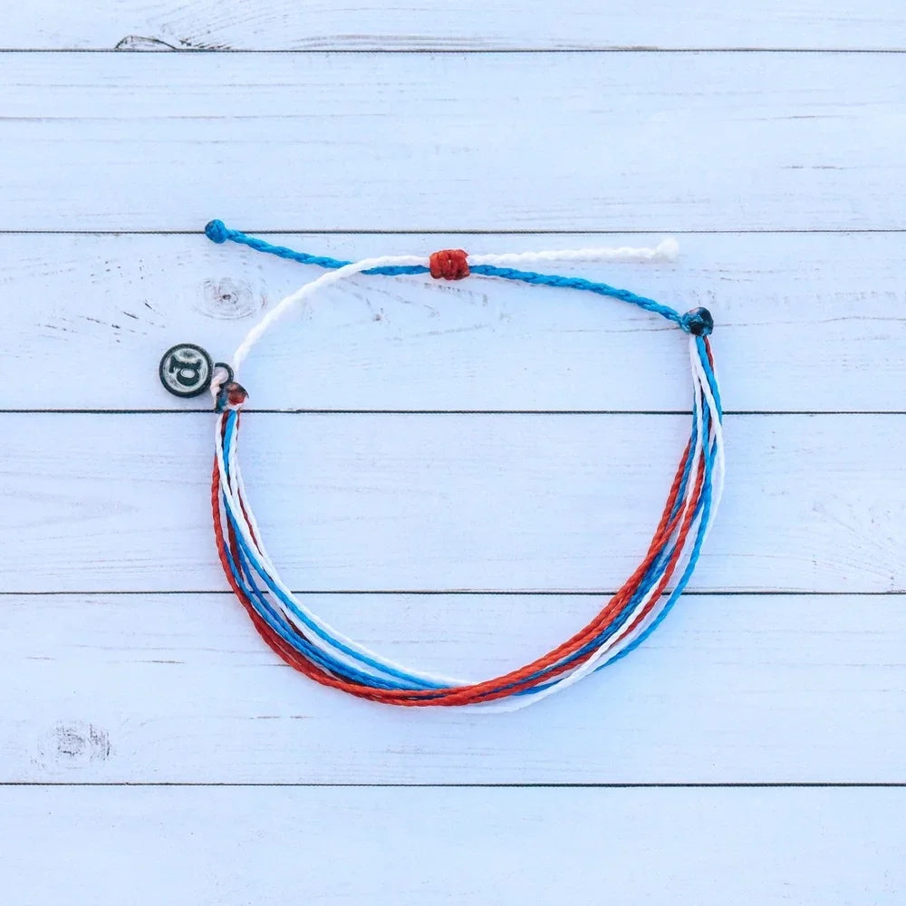 Pura Vida Original Red White Blue Bracelet