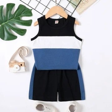 Boys Color block Tank and Shorts Set