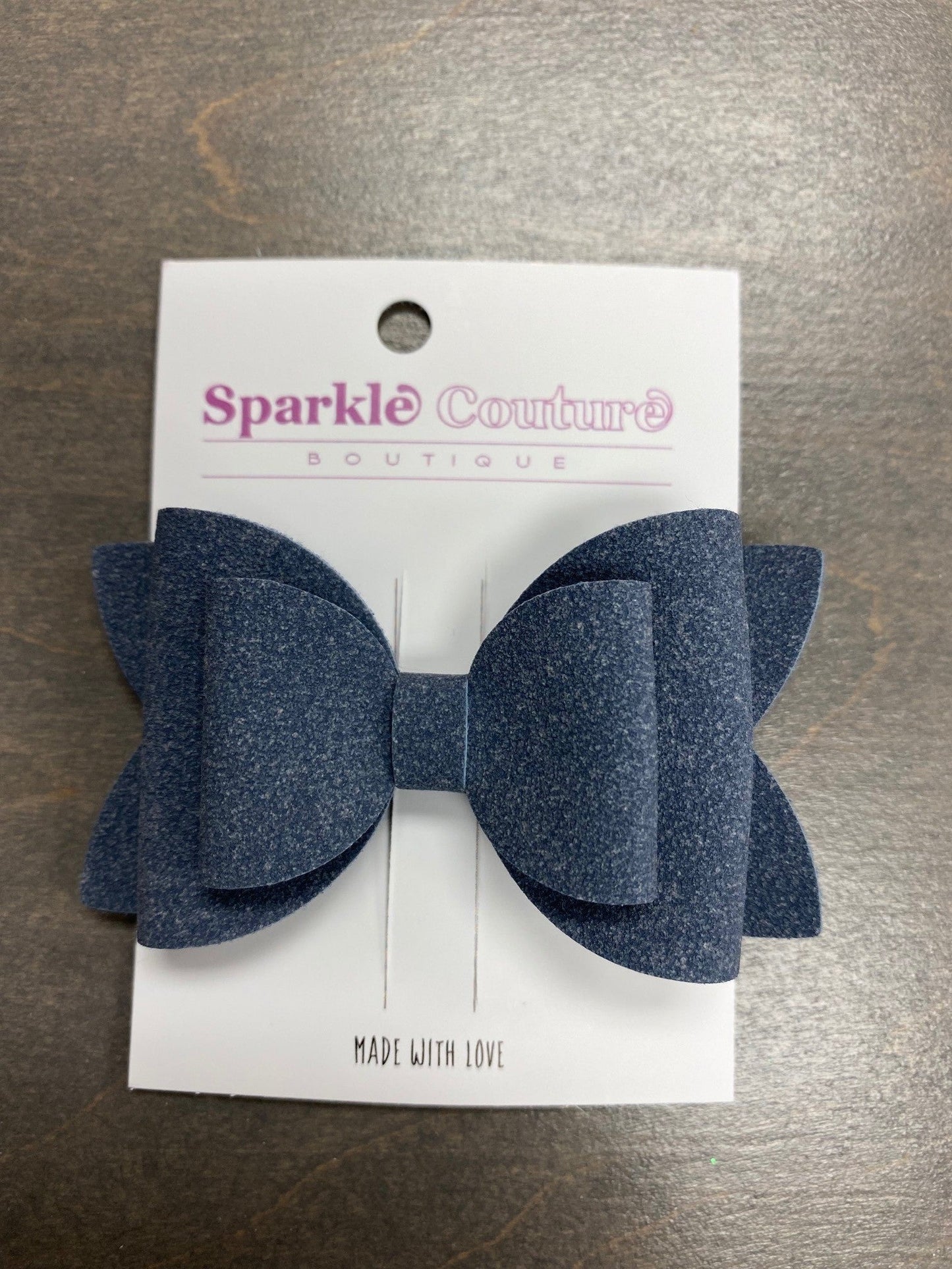 Denim Blue Hair Bow