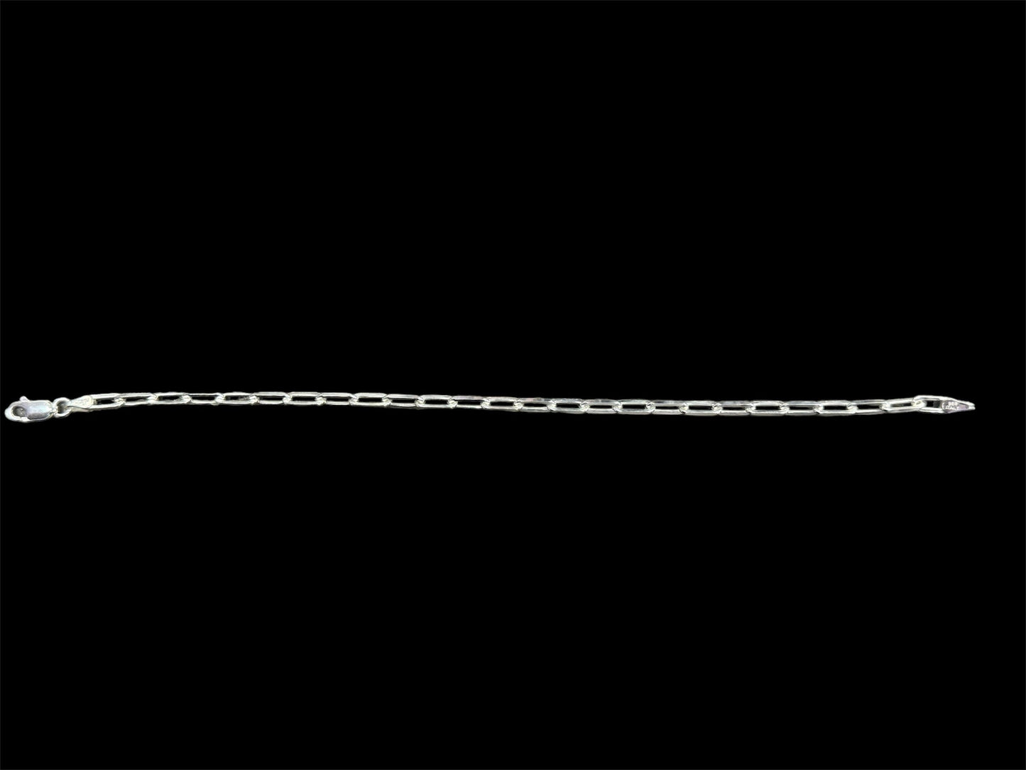 Classic Paperclip Chain Bracelet - 7.5 inches - Sterling Silver 925