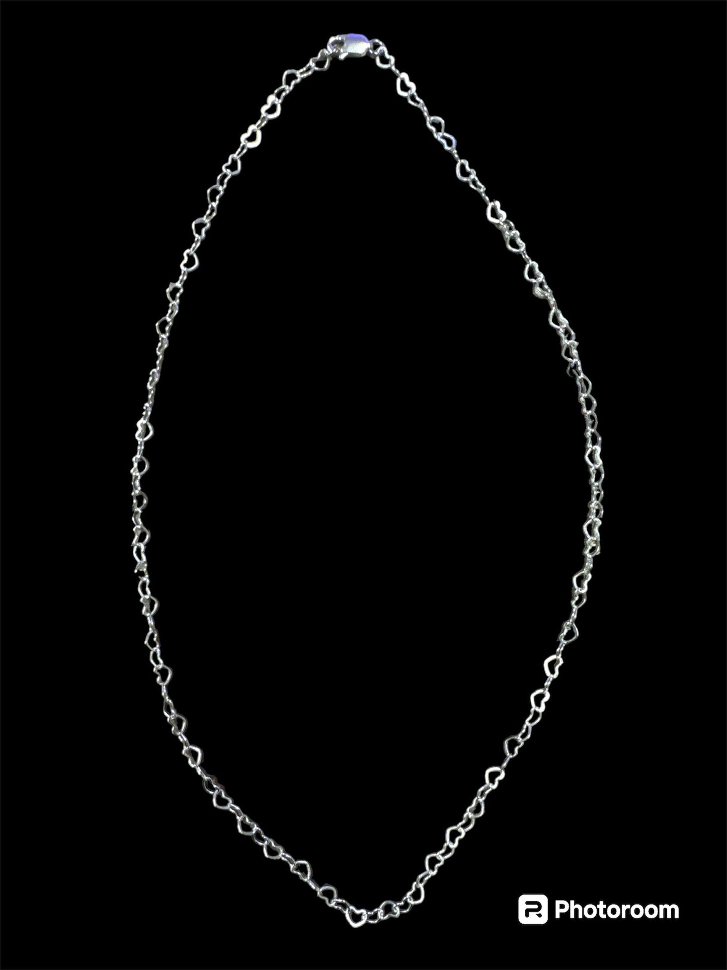 Heart Link Necklace - 18 inch - Sterling Silver (925)