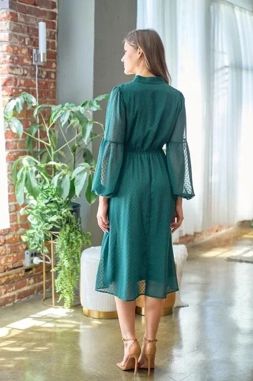Hunter Green Swiss Dress