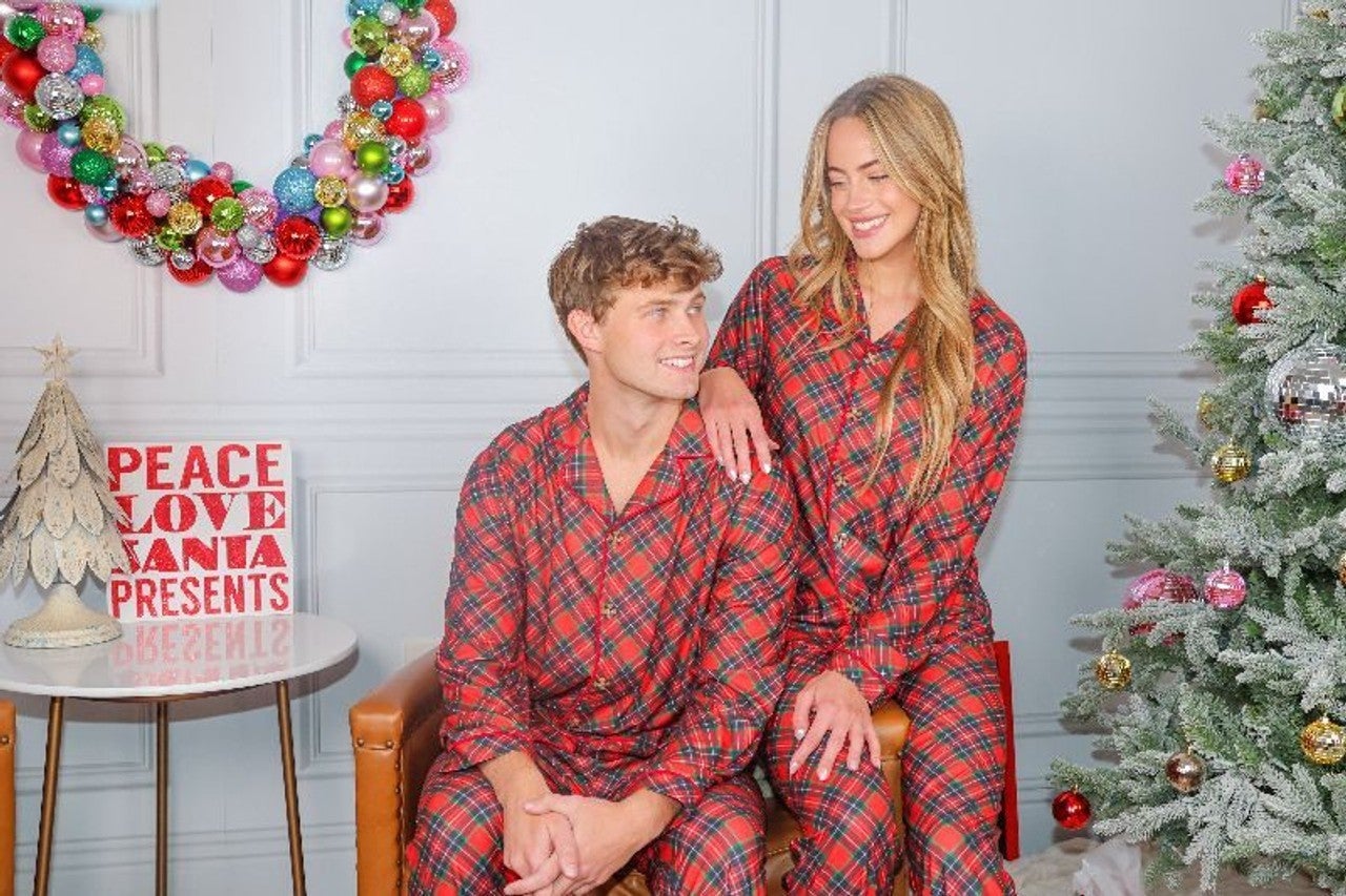Simply Southern Holiday Plaid Button Down Jammie Set