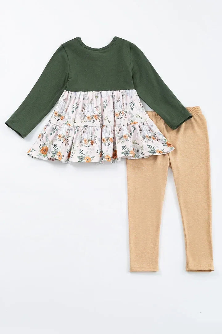 Forest Floral Ruffle 2 Piece Set