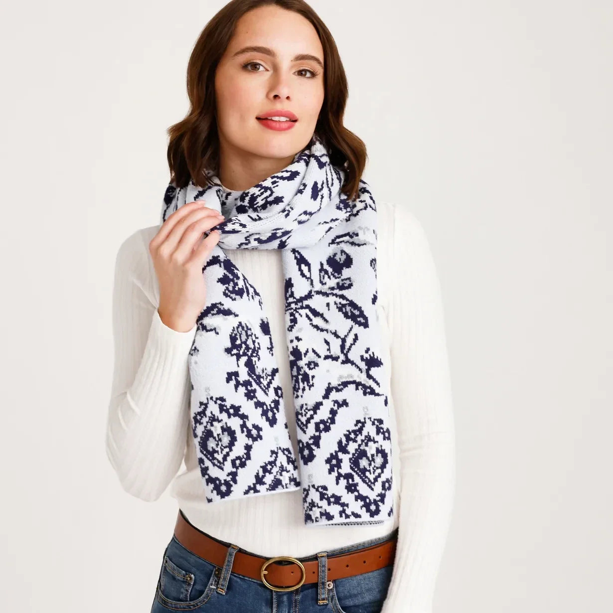 Knit Scarf - Perennials Misty Surf