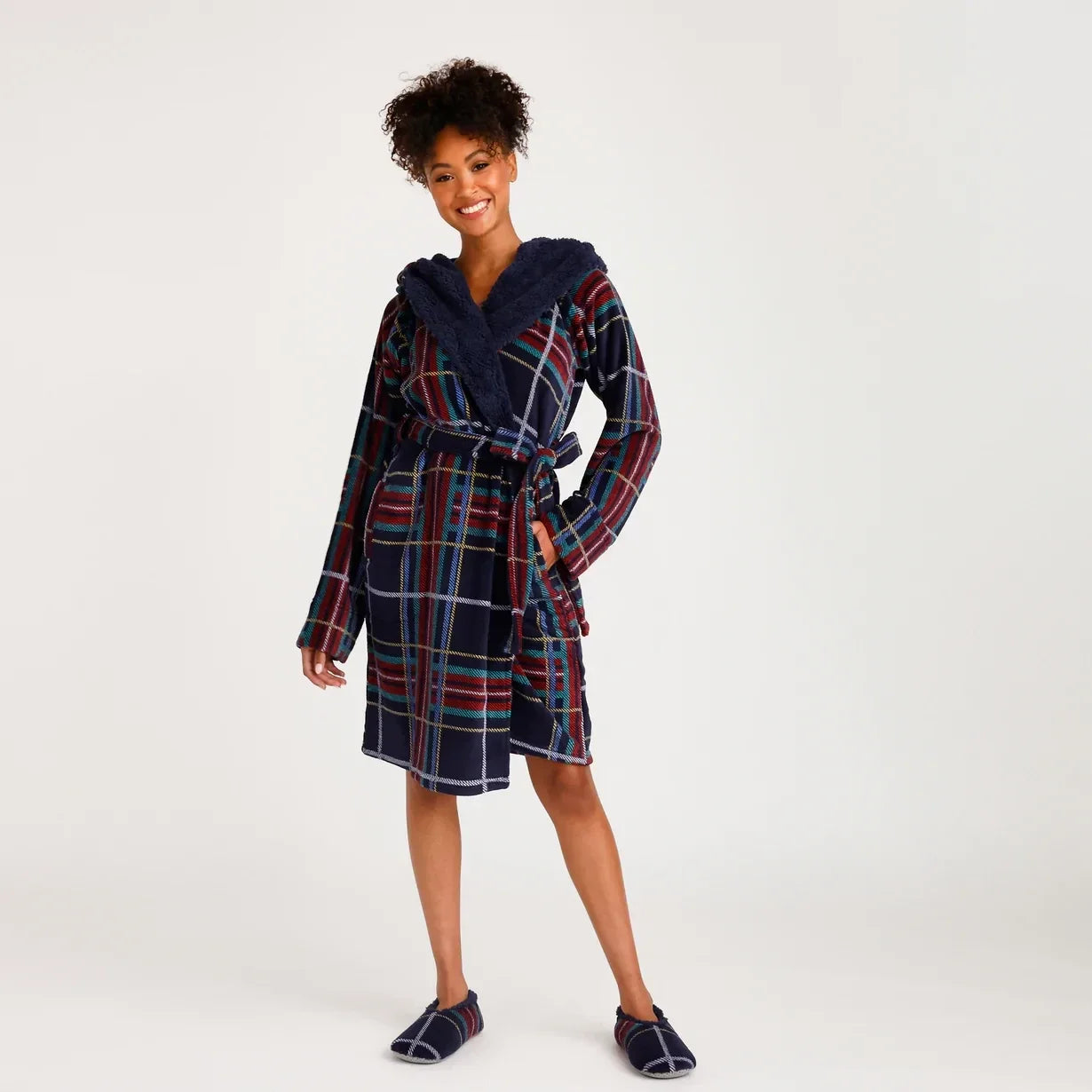 Cozy Life Robe - Tartan Plaid