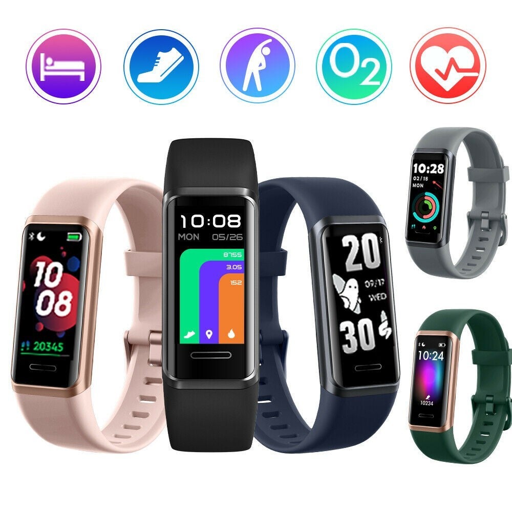 Fitness Tracker (Smart Watch) with Heart Rate/Blood Oxygen Monitor - iOS/Android/Bluetooth