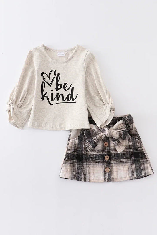 Be Kind Plaid Skirt 2 Piece Set
