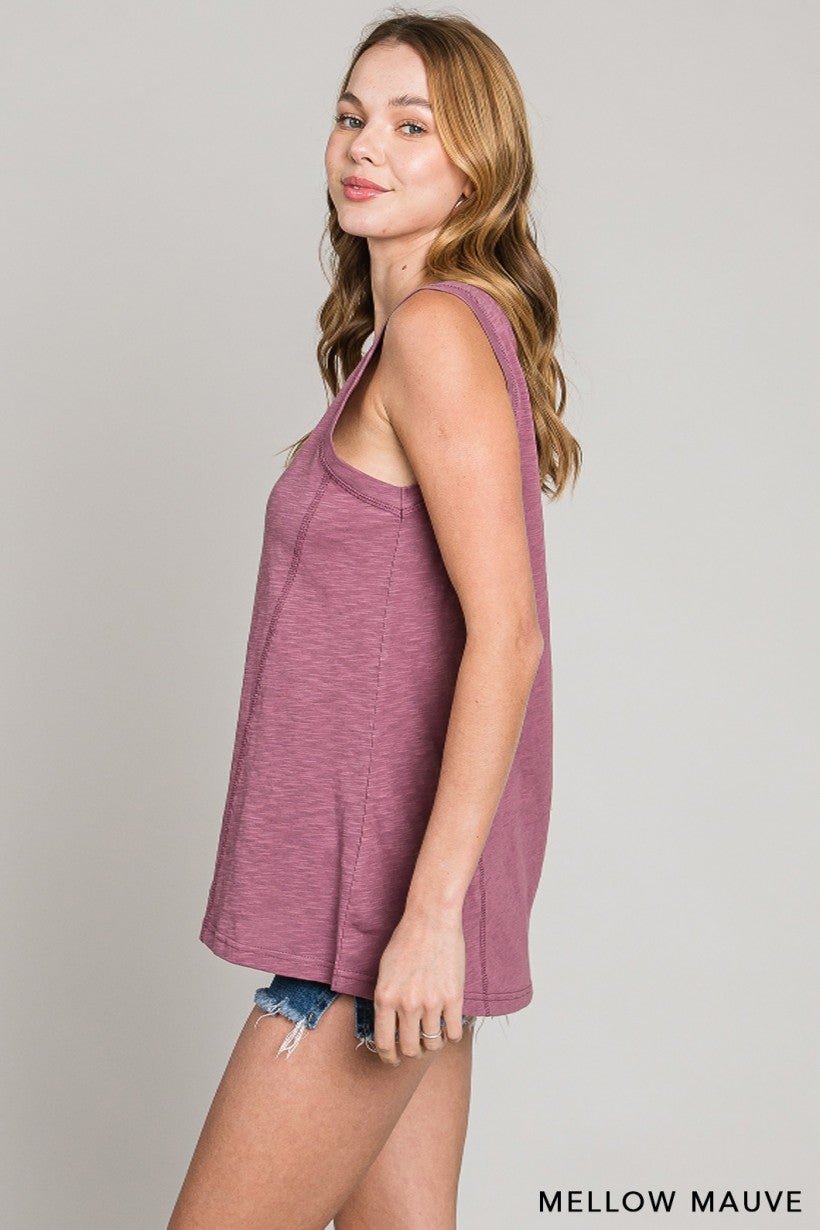 Mellow Mauve Casual Tank Top